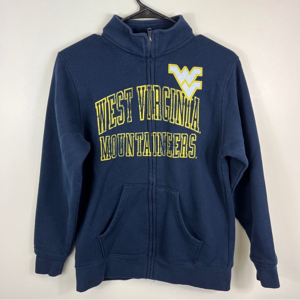 West Virginia Mountaineers Womens Full Zip Sweater Jacket Sz Lrg Jansport